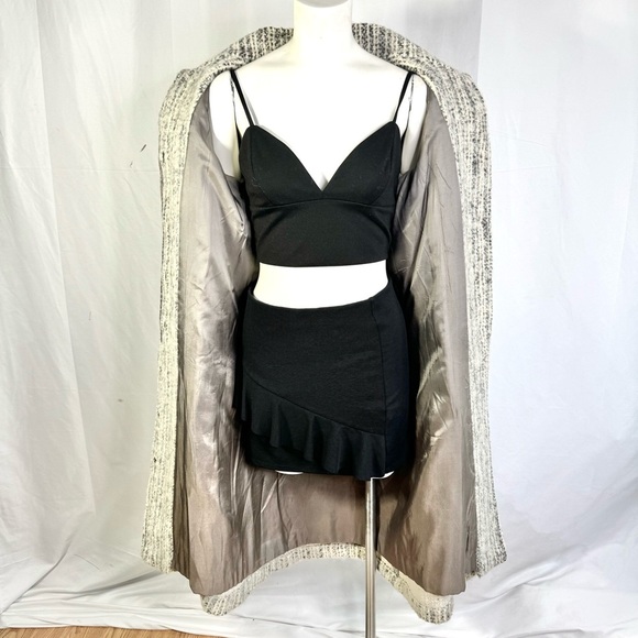 PIERRE DESMARAIS WINTER WOOL COAT WHITE GREY TRENCH COAT VINTAGE MADE IN CANADA - Picture 8 of 15